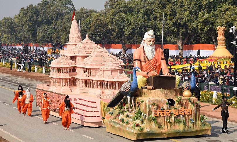 During the 2021 Republic Day Parade at Rajpath, a model of the Ram Temple was displayed by the Uttar Pradesh government.